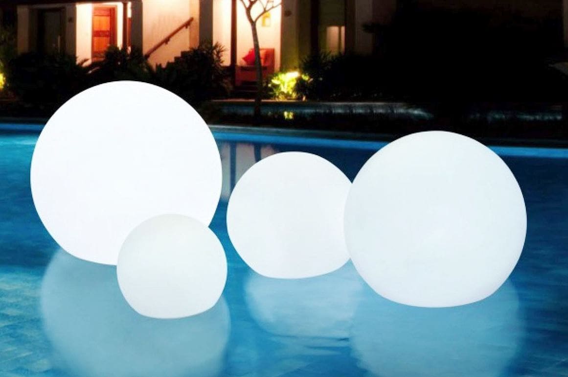 Solar LED Schwimmkugel Schwimmball weiss - Leuchtkugeln und Kugelleuchten für den Garten und Terrasse